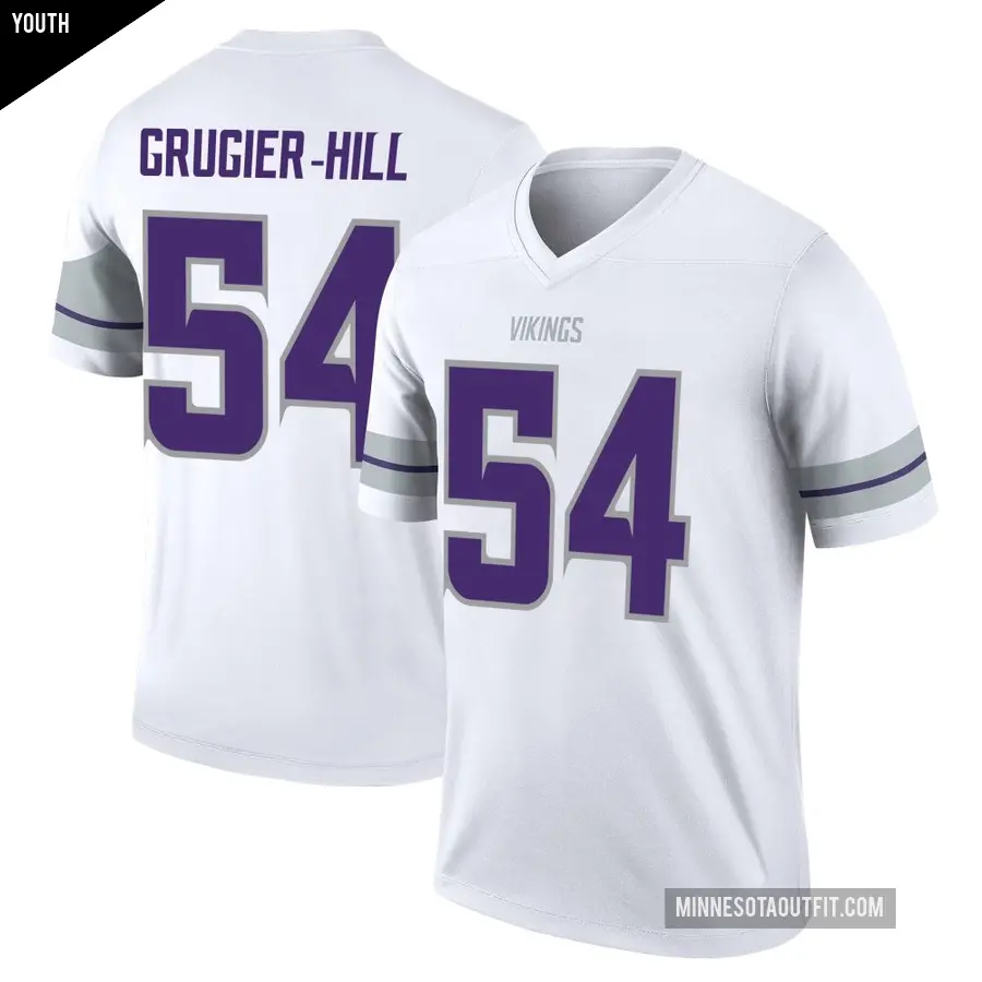 Youth Minnesota Vikings ＃54 Kamu Grugier-Hill White Legend Alternate Jersey
