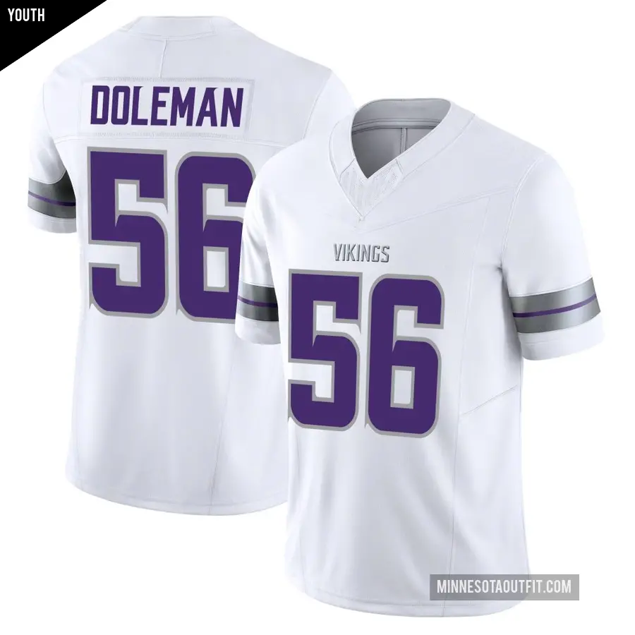 Youth Minnesota Vikings ＃56 Chris Doleman White Limited Alternate Vapor F.U.S.E. Jersey