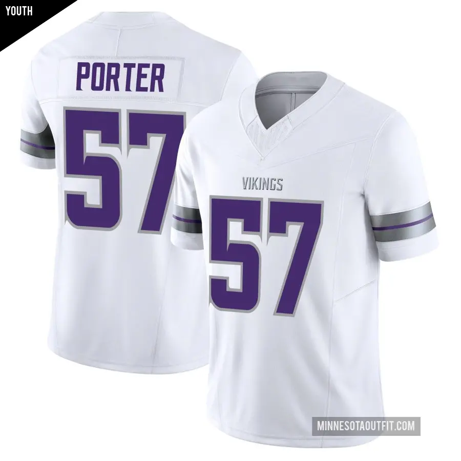 Youth Minnesota Vikings ＃57 Owen Porter White Limited Alternate Vapor F.U.S.E. Jersey