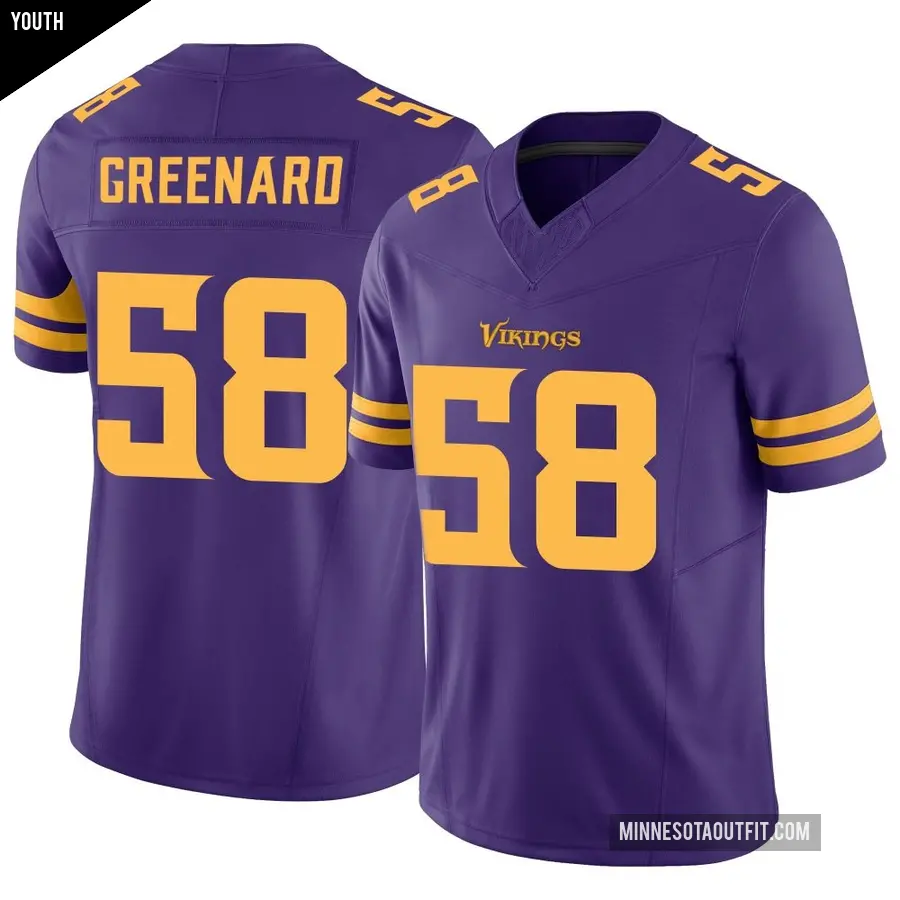 Youth Minnesota Vikings ＃58 Jonathan Greenard Purple Limited Alternate Vapor F.U.S.E. Jersey