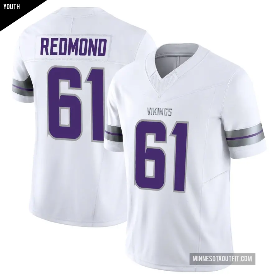 Youth Minnesota Vikings ＃61 Jalen Redmond White Limited Alternate Vapor F.U.S.E. Jersey
