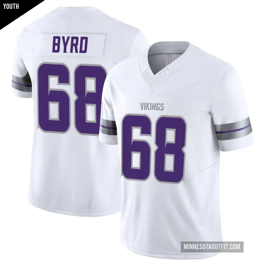 Youth Minnesota Vikings ＃68 Henry Byrd White Limited Alternate Vapor F.U.S.E. Jersey
