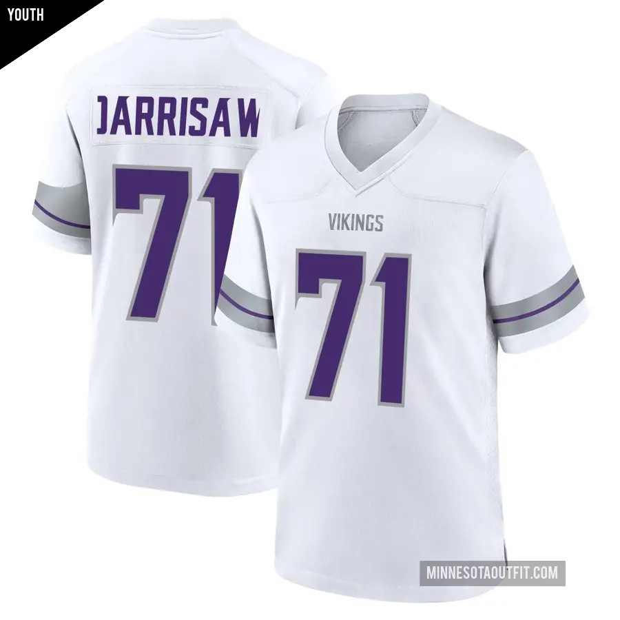 Youth Minnesota Vikings ＃71 Christian Darrisaw White Game Alternate Jersey