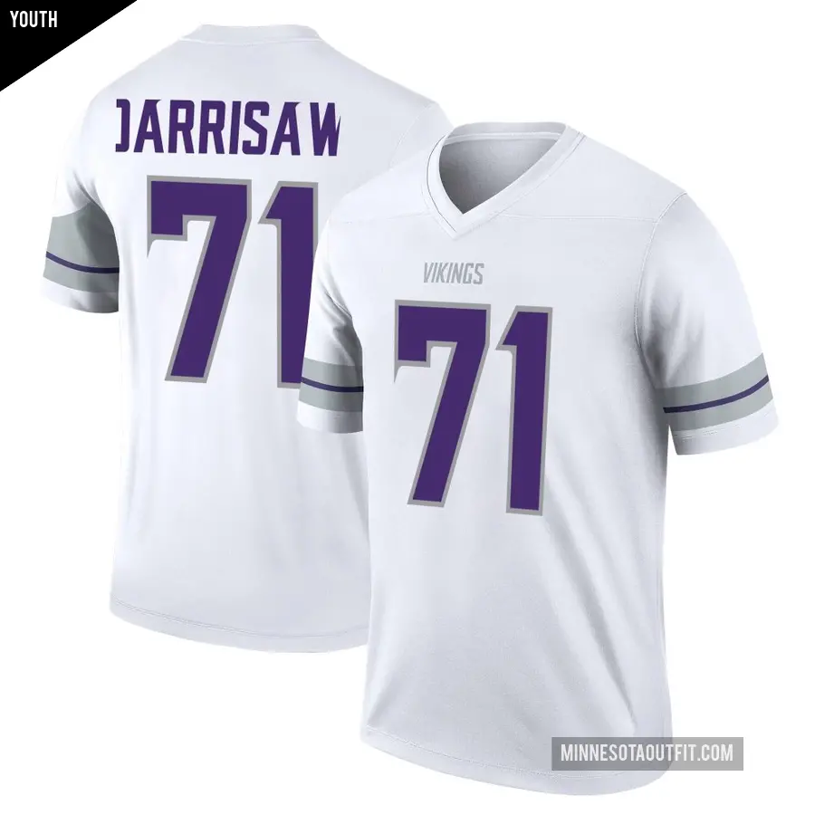 Youth Minnesota Vikings ＃71 Christian Darrisaw White Legend Alternate Jersey