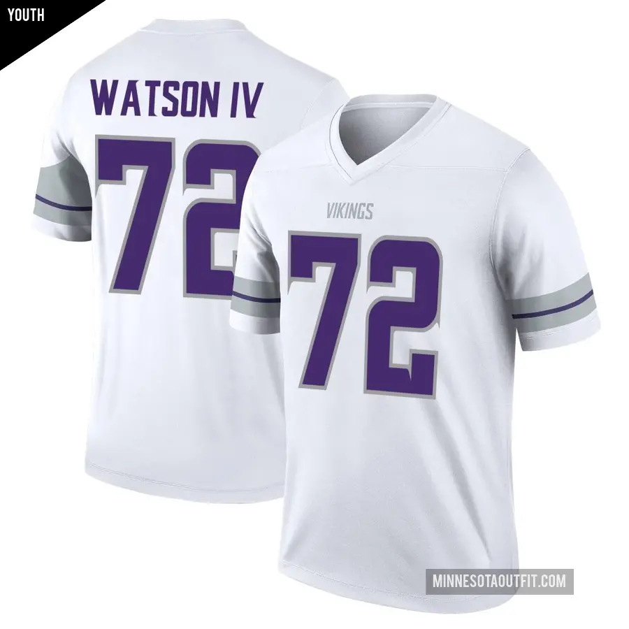 Youth Minnesota Vikings ＃72 Leroy Watson IV White Legend Alternate Jersey