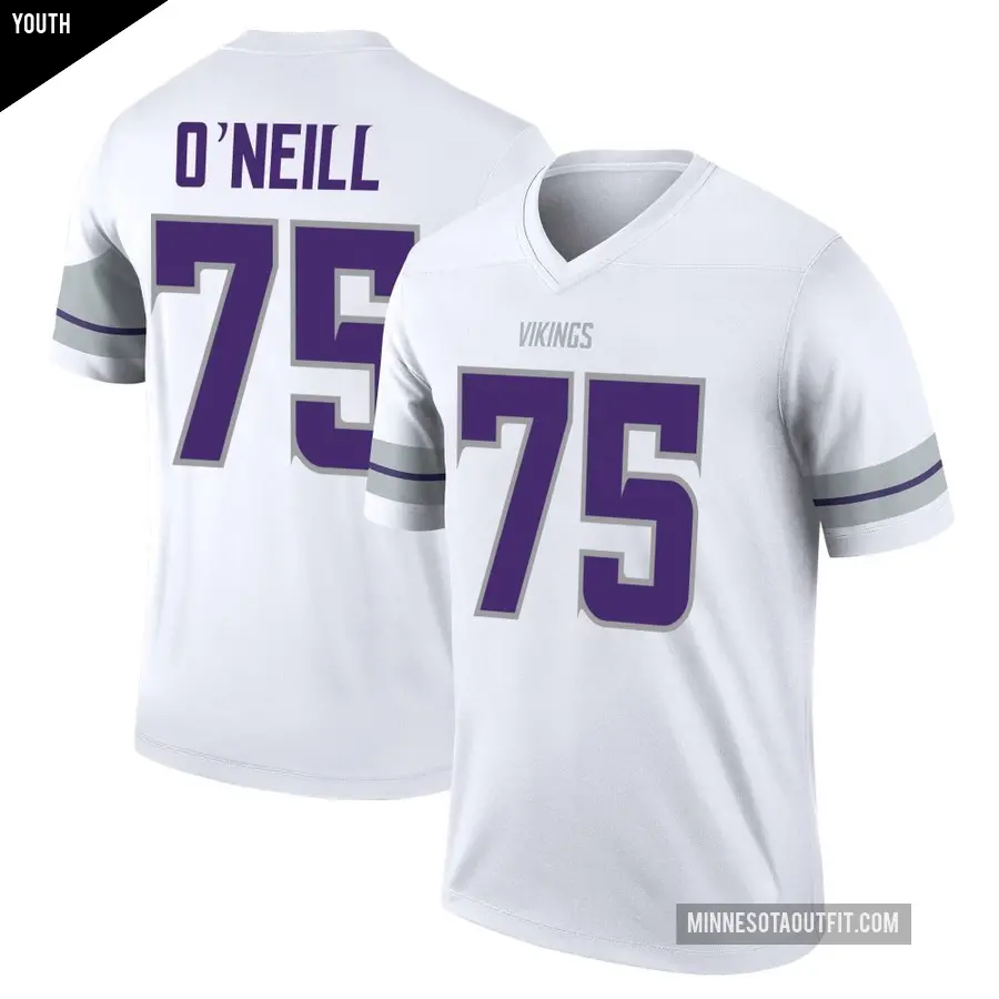 Youth Minnesota Vikings ＃75 Brian O'Neill White Legend Alternate Jersey
