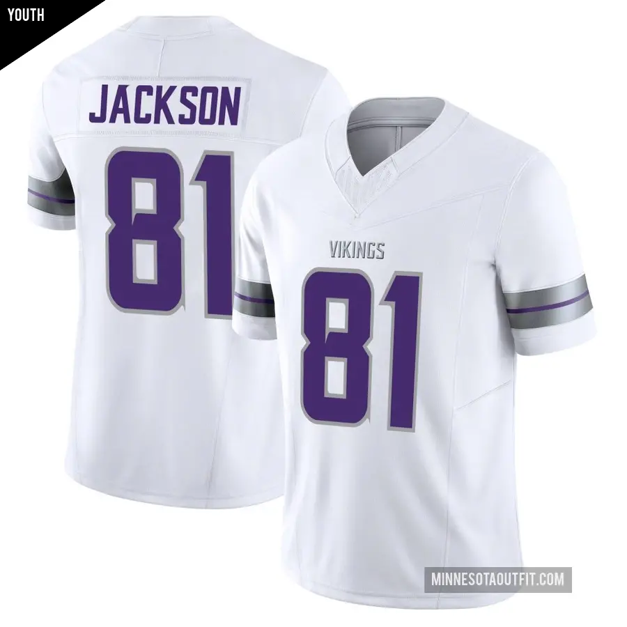 Youth Minnesota Vikings ＃81 Lucky Jackson White Limited Alternate Vapor F.U.S.E. Jersey