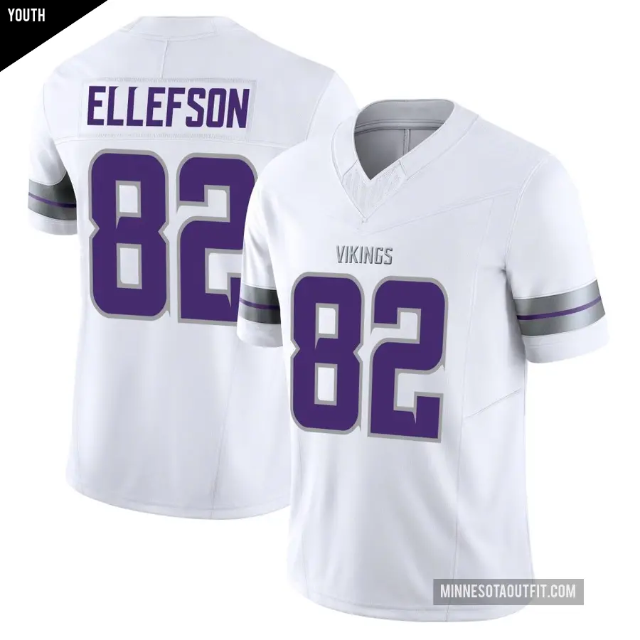 Youth Minnesota Vikings ＃82 Ben Ellefson White Limited Alternate Vapor F.U.S.E. Jersey