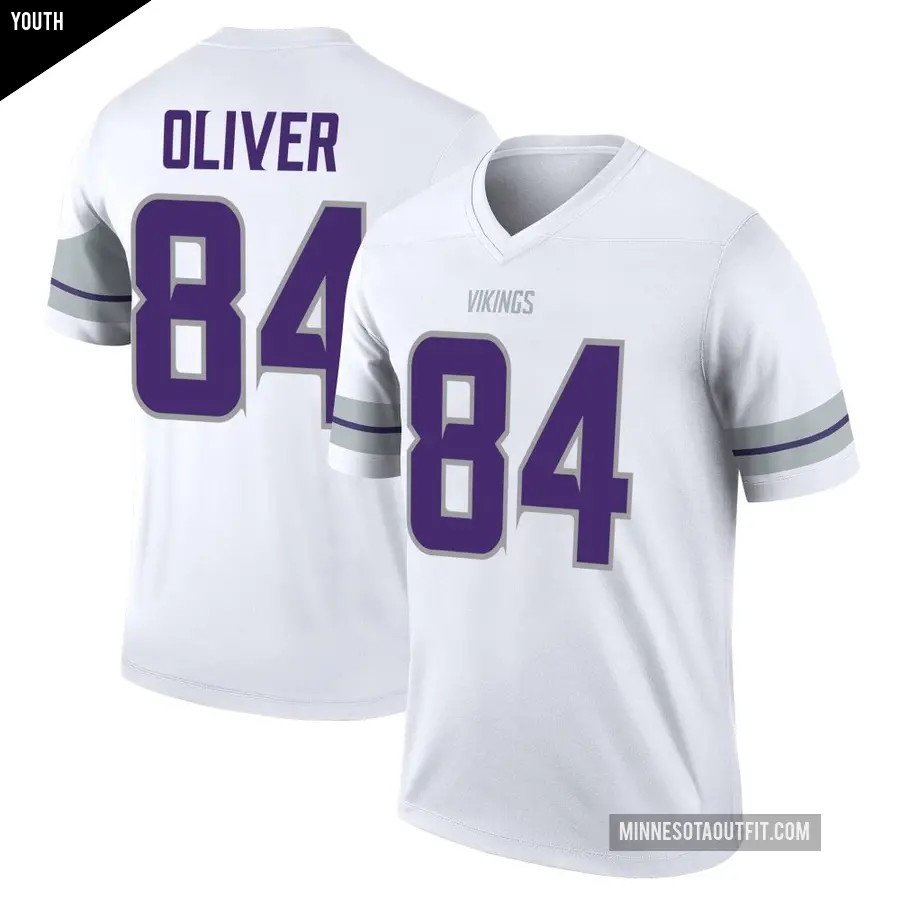 Youth Minnesota Vikings ＃84 Josh Oliver White Legend Alternate Jersey