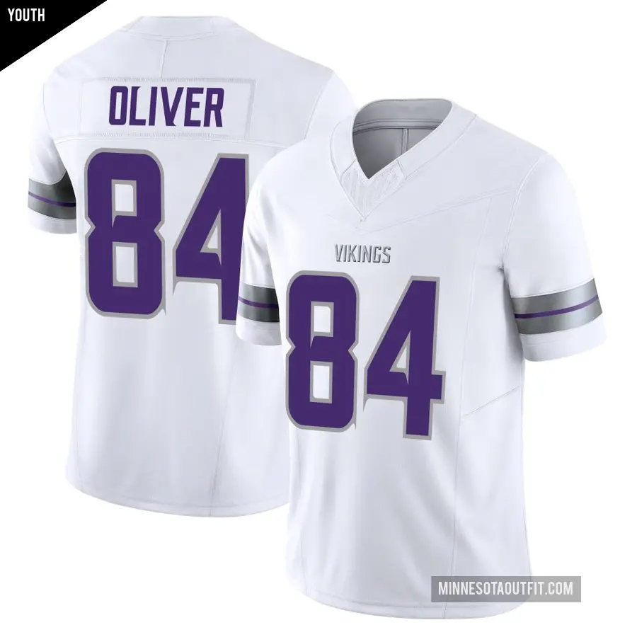 Youth Minnesota Vikings ＃84 Josh Oliver White Limited Alternate Vapor F.U.S.E. Jersey