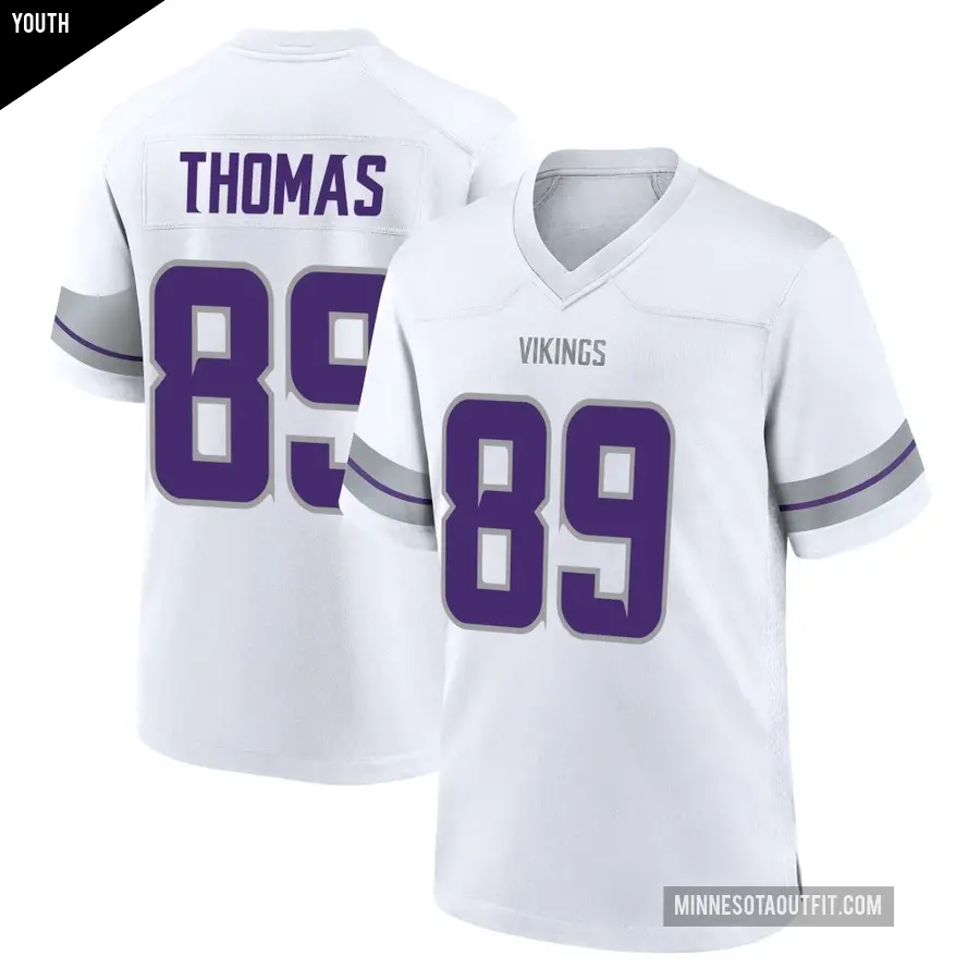 Youth Minnesota Vikings ＃89 Thayer Thomas White Game Alternate Jersey