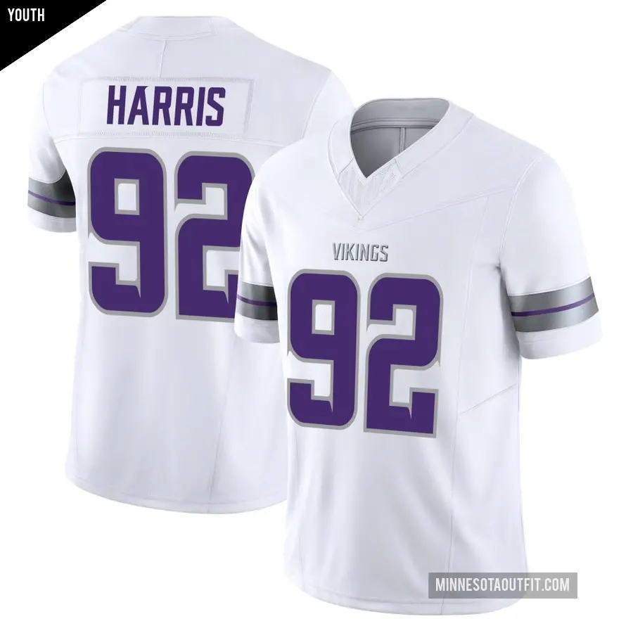 Youth Minnesota Vikings ＃92 Jonathan Harris White Limited Alternate Vapor F.U.S.E. Jersey