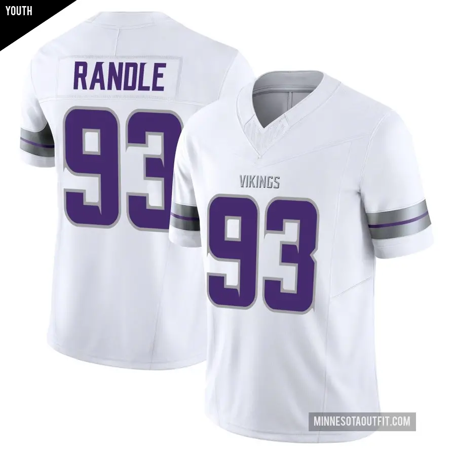 Youth Minnesota Vikings ＃93 John Randle White Limited Alternate Vapor F.U.S.E. Jersey