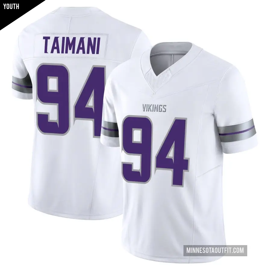 Youth Minnesota Vikings ＃94 Taki Taimani White Limited Alternate Vapor F.U.S.E. Jersey
