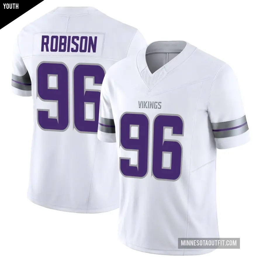Youth Minnesota Vikings ＃96 Brian Robison White Limited Alternate Vapor F.U.S.E. Jersey